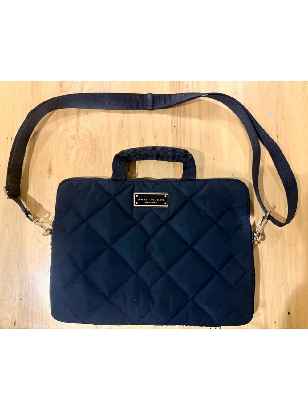 Marc Jacobs Navy Quilted Laptop Briefcase